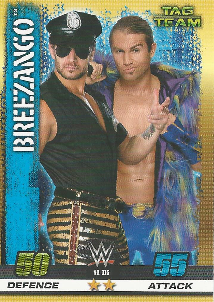 WWE Topps Slam Attax 10th Edition Trading Card 2017 Fandango and Tyler Breeze No.316