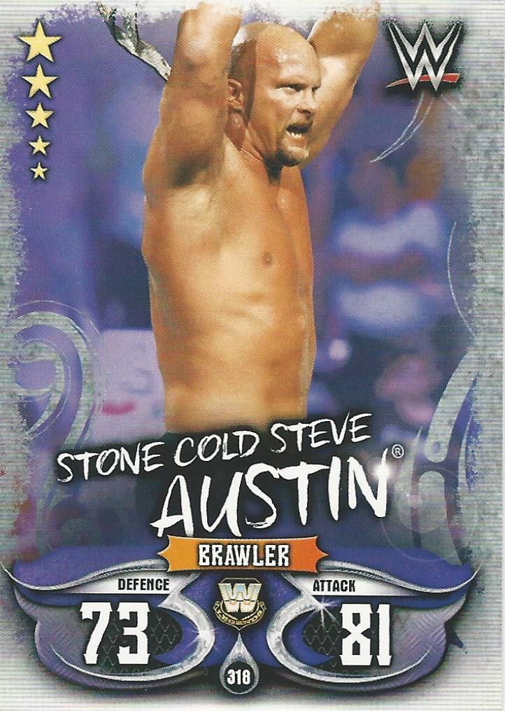 WWE Topps Slam Attax Live 2018 Trading Card Stone Cold Steve Austin No.318