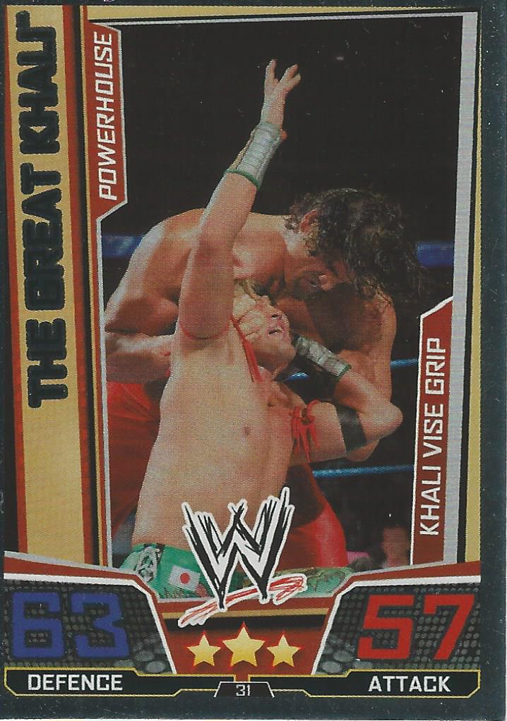 WWE Slam Attax Superstars 2013 Trading Card Finisher The Great Khali No.31