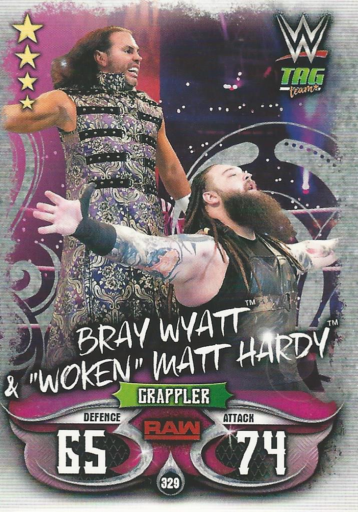 WWE Topps Slam Attax Live 2018 Trading Card Bray Wyatt and Matt Hardy No.329