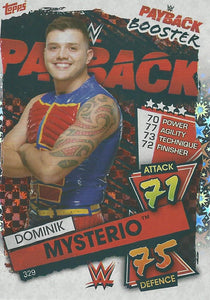 WWE Topps Slam Attax 2021 Trading Card Dominik Mysterio No.329