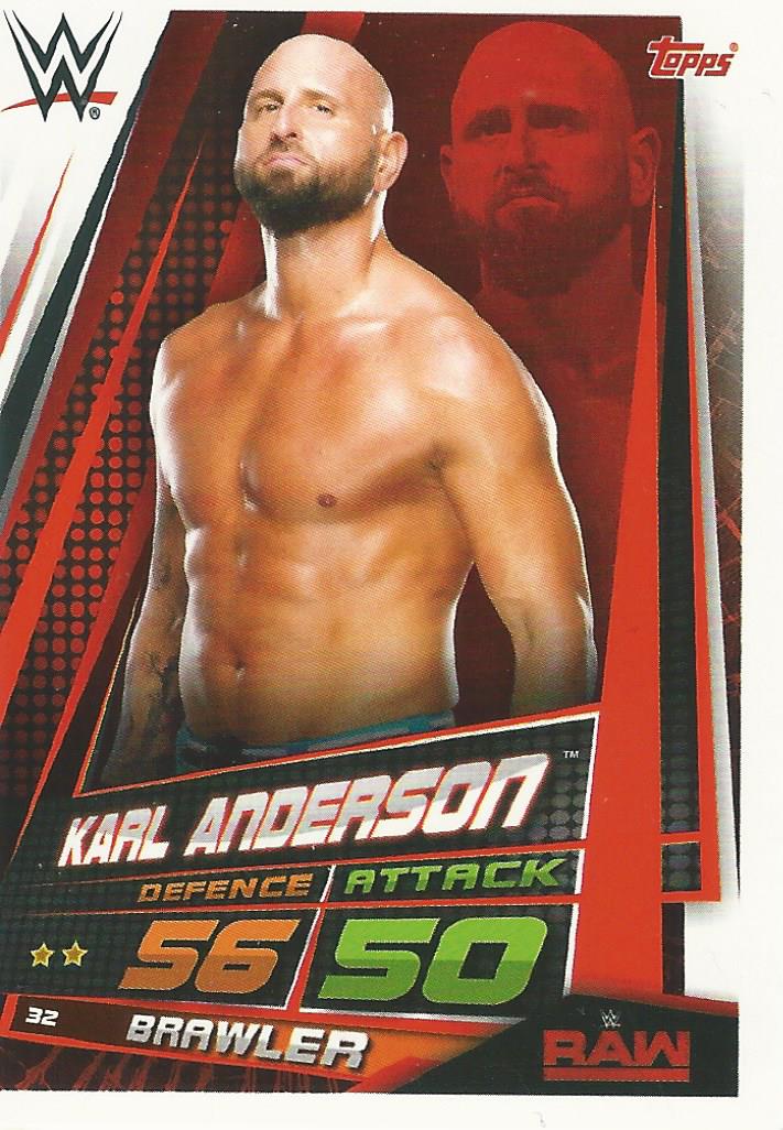 WWE Topps Slam Attax Universe 2019 Trading Card Karl Anderson No.32