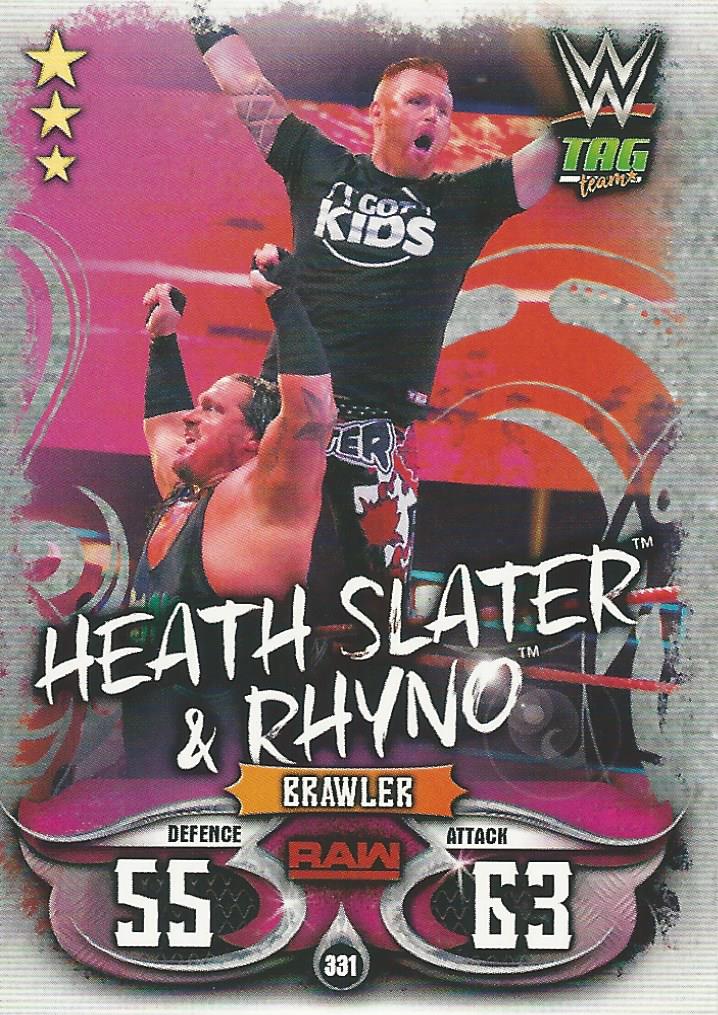 WWE Topps Slam Attax Live 2018 Trading Card Heath Slater and Rhyno No.331