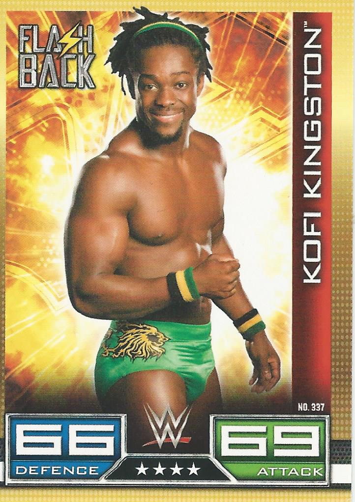 WWE Topps Slam Attax 10th Edition Trading Card 2017 Flashback Kofi Kingston No.337