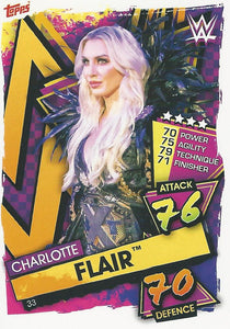 WWE Topps Slam Attax 2021 Trading Card Charlotte Flair No.33