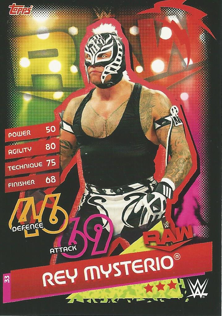 WWE Topps Slam Attax Reloaded 2020 Trading Card Rey Mysterio No.33