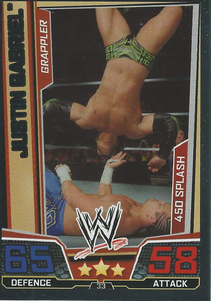 WWE Slam Attax Superstars 2013 Trading Card Finisher Justin Gabriel No.33