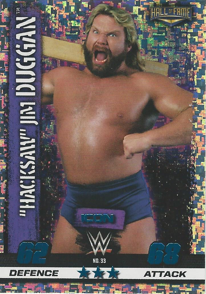 WWE Topps Slam Attax 10th Edition Trading Card 2017 Hall of Fame Hacksaw Jim Duggan No.33