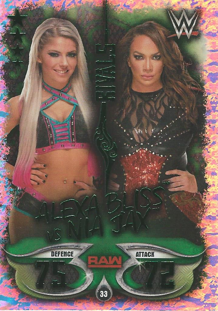 WWE Topps Slam Attax Live 2018 Trading Card Alexa Bliss vs Nia Jax No.33