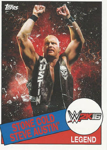 WWE Topps Heritage 2015 Trading Card Stone Cold Steve Austin 2K16 1of 8