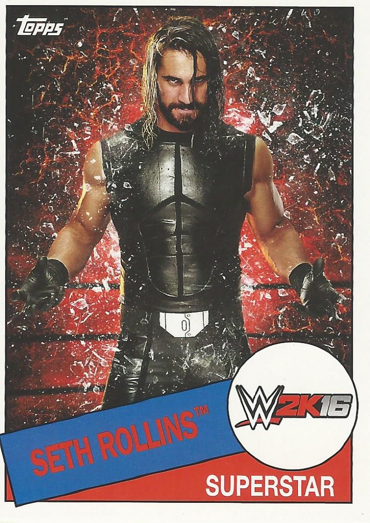 WWE Topps Heritage 2015 Trading Card Seth Rollins 2K16 7 of 8