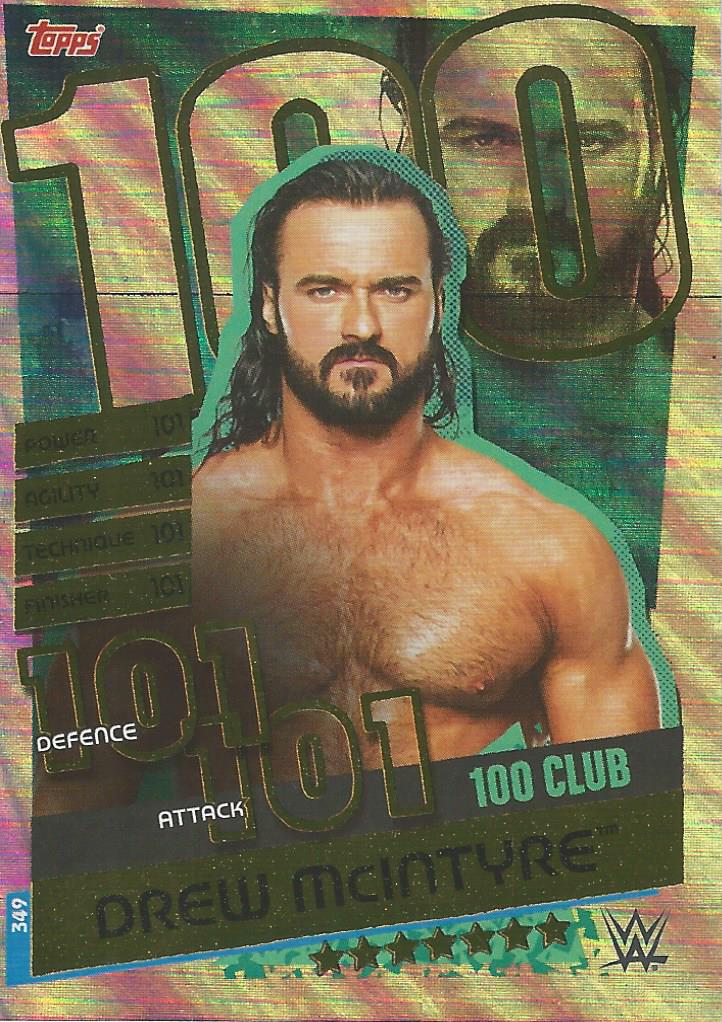 WWE Topps Slam Attax Reloaded 2020 Trading Card Drew McIntyre 100 Club No.349