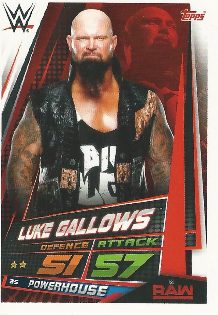 WWE Topps Slam Attax Universe 2019 Trading Card Luke Gallows No.35