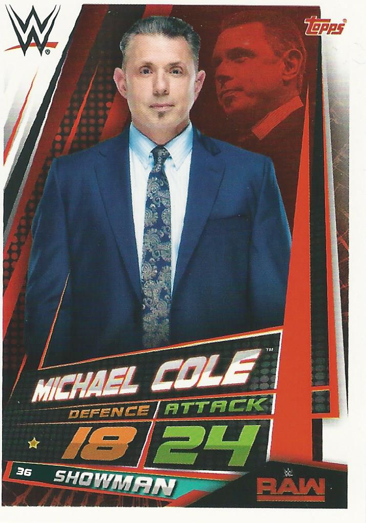 WWE Topps Slam Attax Universe 2019 Trading Card Michael Cole No.36