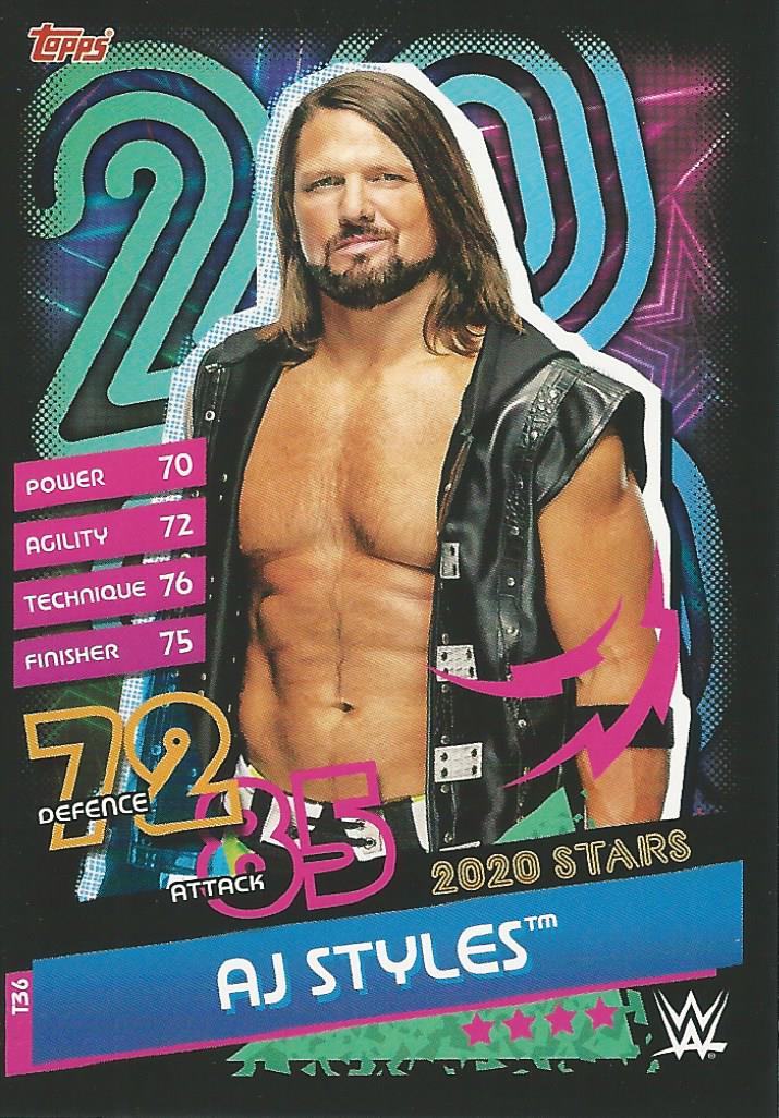 WWE Topps Slam Attax Reloaded 2020 Trading Card AJ Styles T36