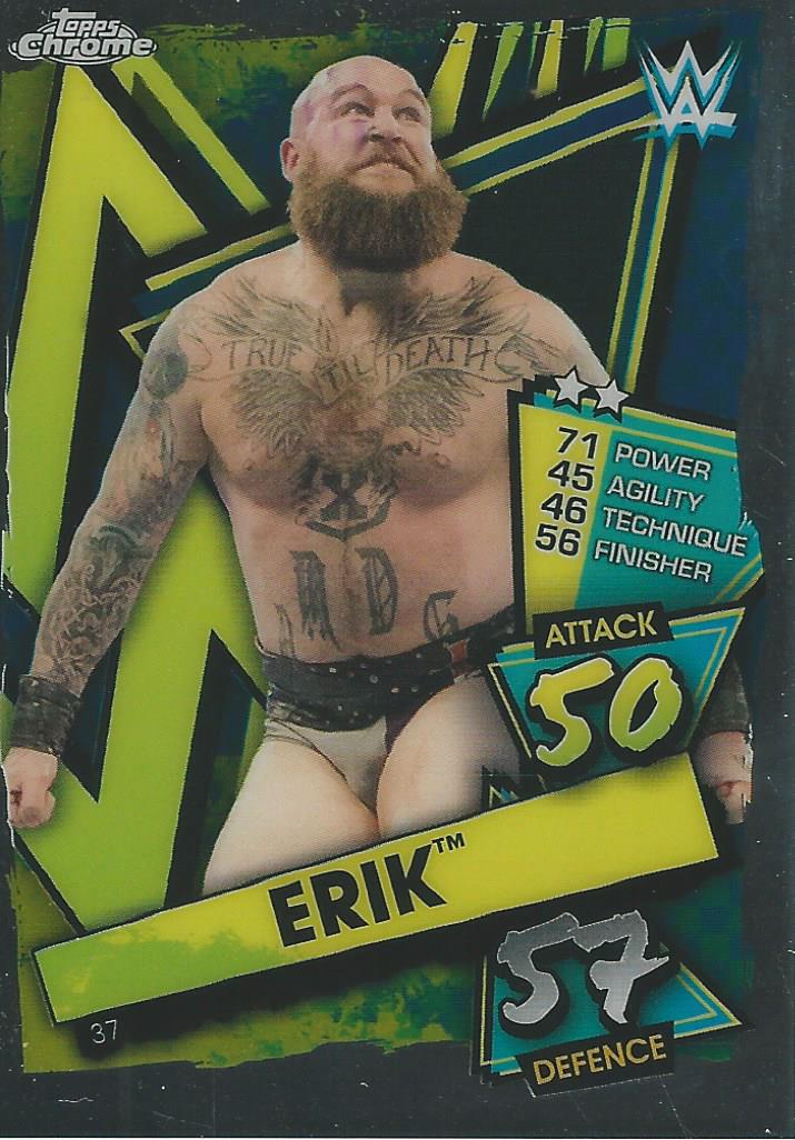 WWE Topps Slam Attax Chrome 2021 Trading Cards Erik No.37