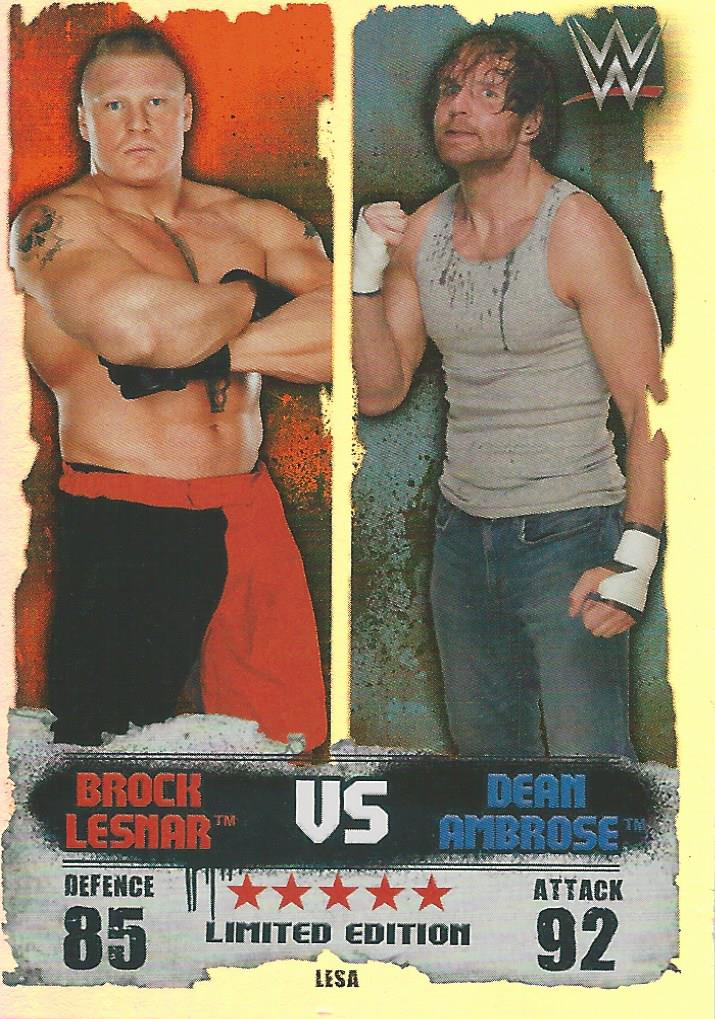 WWE Topps Slam Attax Takeover 2016 Trading Cards Brock Lesnar vs Dean Ambrose Limited Edition LESA