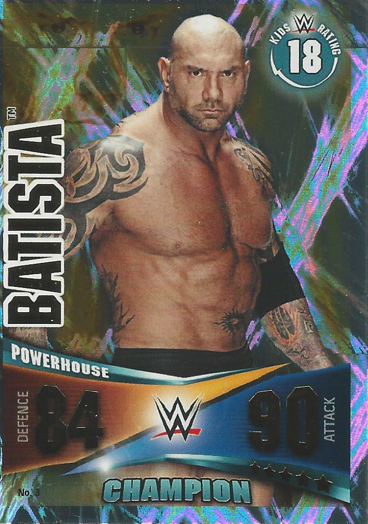 WWE Topps Slam Attax Rivals 2014 Trading Card Batista Champion No.3