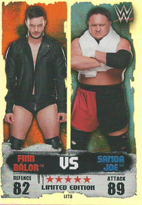 WWE Topps Slam Attax Takeover 2016 Trading Cards Finn Balor vs Samoa Joe LETB Limited Edition