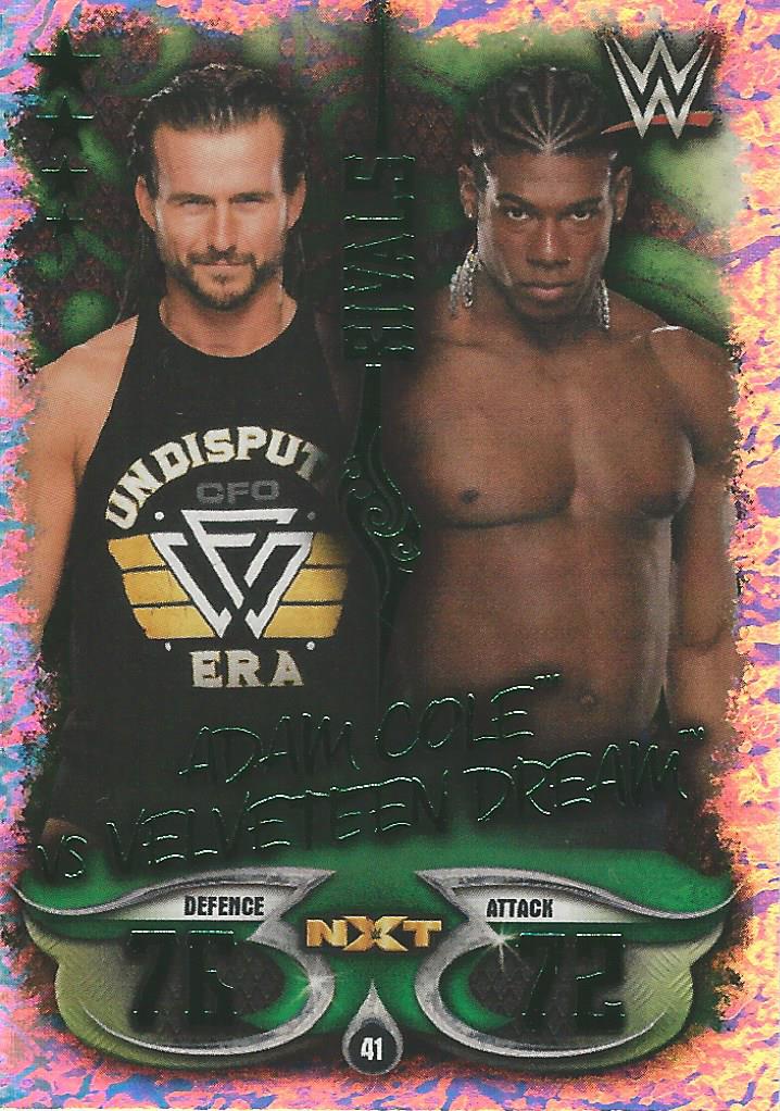 WWE Topps Slam Attax Live 2018 Trading Card Adam Cole vs Velveteen Dream No.41