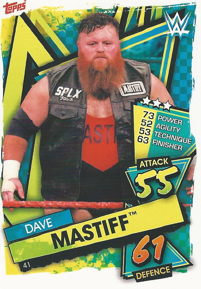 WWE Topps Slam Attax 2021 Trading Card Dave Mastiff No.41