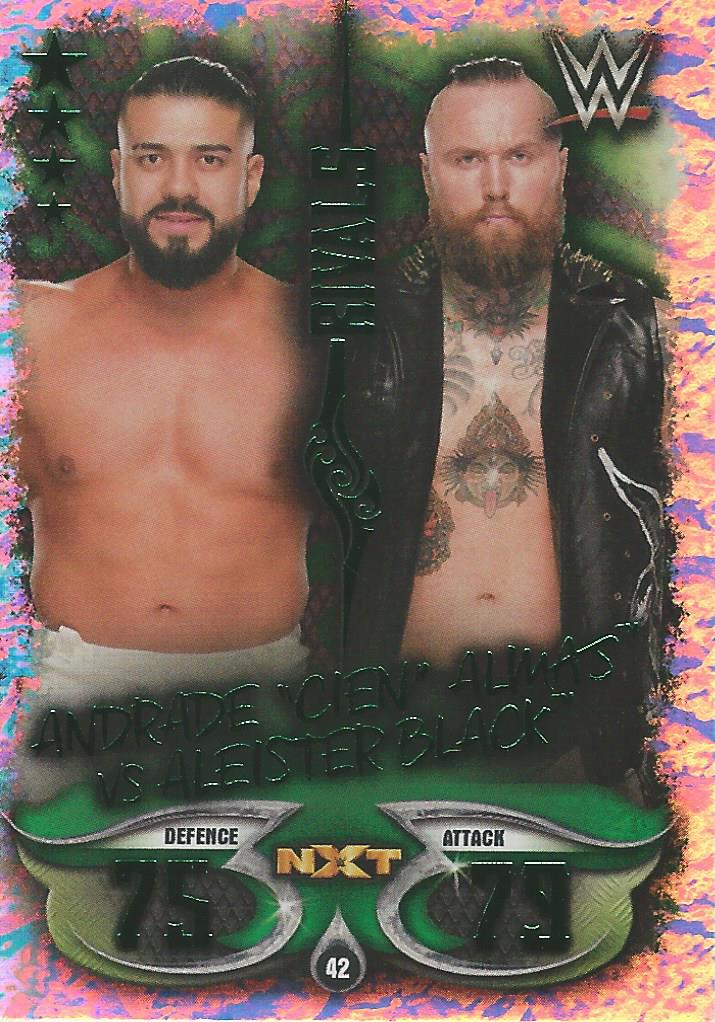 WWE Topps Slam Attax Live 2018 Trading Card Andrade vs Aleister Black No.42