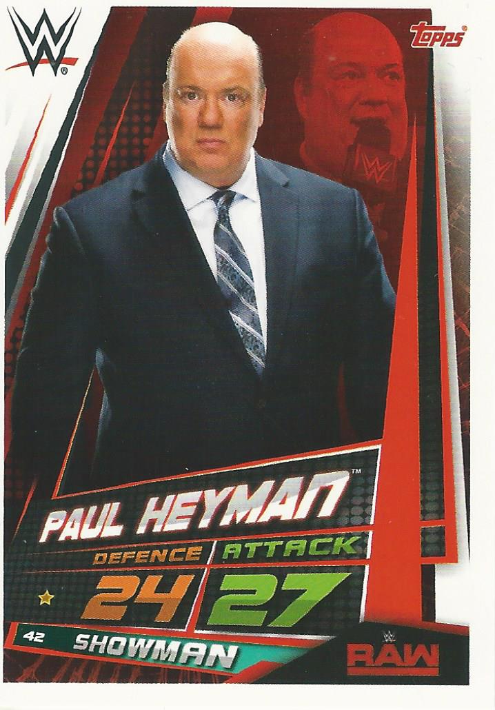 WWE Topps Slam Attax Universe 2019 Trading Card Paul Heyman No.42