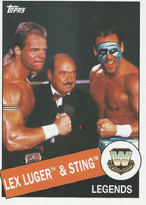 WWE Topps Heritage 2015 Trading Card Lex Luger and Sting with Gene Okerlund No.43