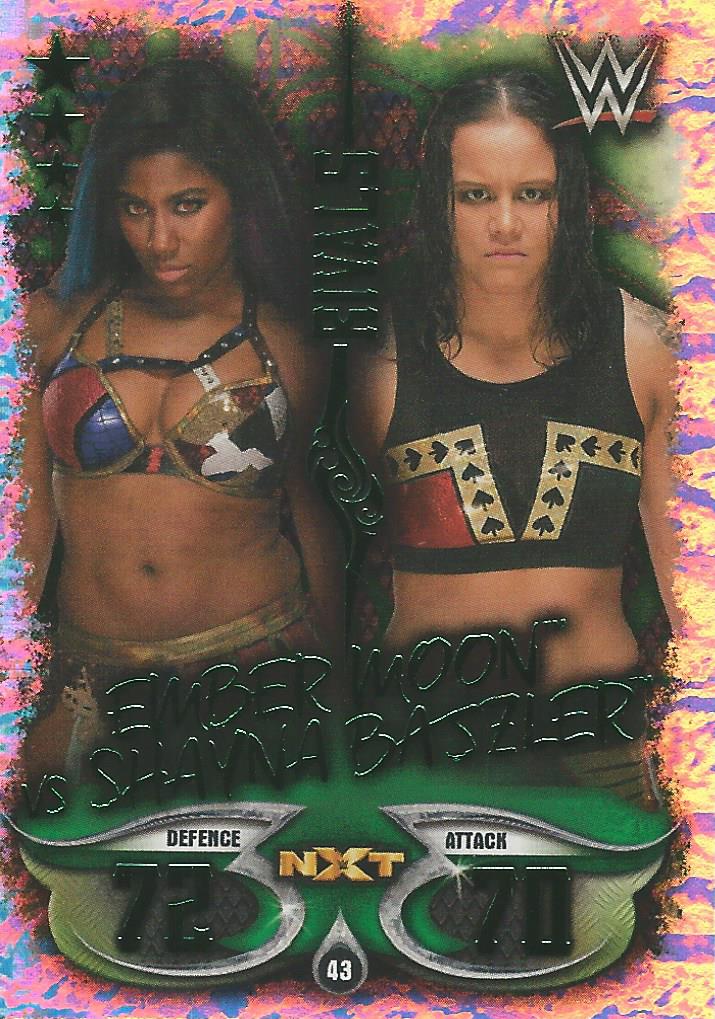 WWE Topps Slam Attax Live 2018 Trading Card Ember Moon vs Shayna Baszler No.43