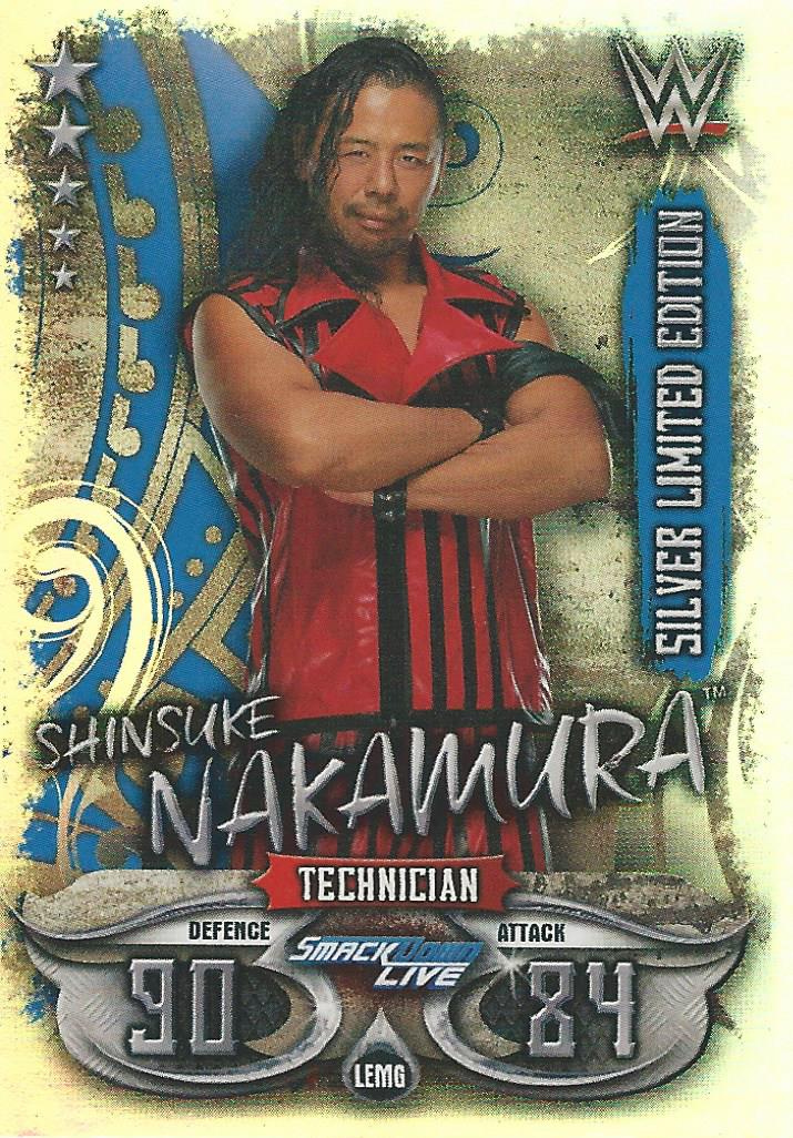 WWE Topps Slam Attax Live 2018 Trading Cards Shinsuke Nakamura Limited Edition Silver LEMG