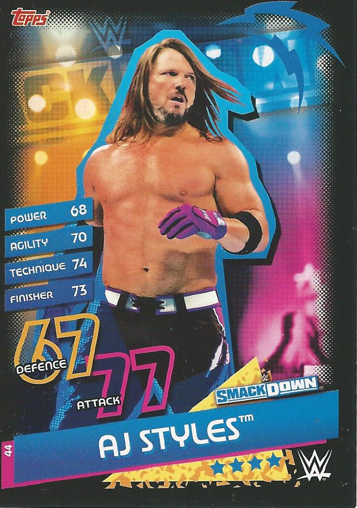 WWE Topps Slam Attax Reloaded 2020 Trading Card AJ Styles No.44