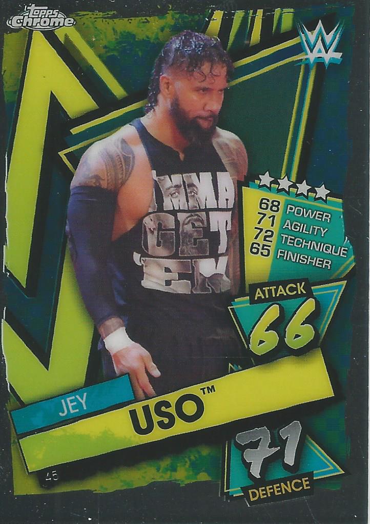 WWE Topps Slam Attax Chrome 2021 Trading Cards Jey Uso No.45