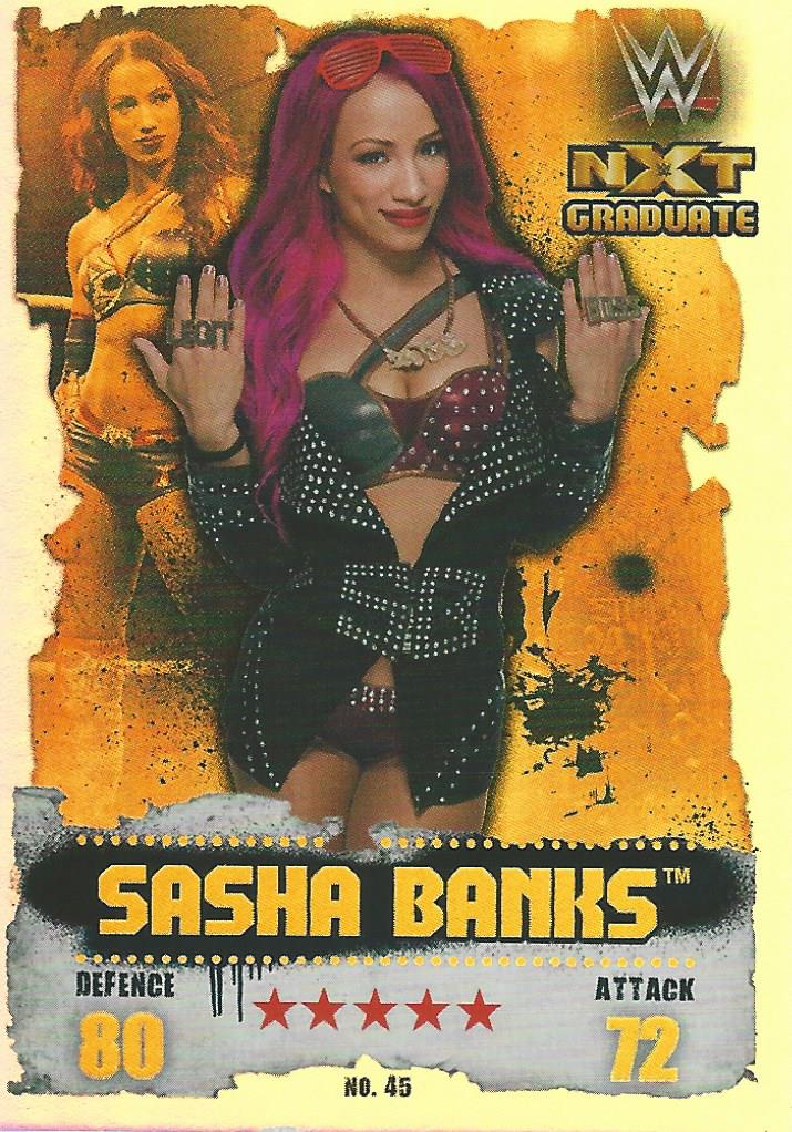 WWE Topps Slam Attax Takeover 2016 Trading Card Sasha Banks No.45