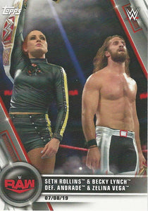 WWE Topps Women Division 2020 Trading Cards Becky Lynch and Seth Rollins No.45