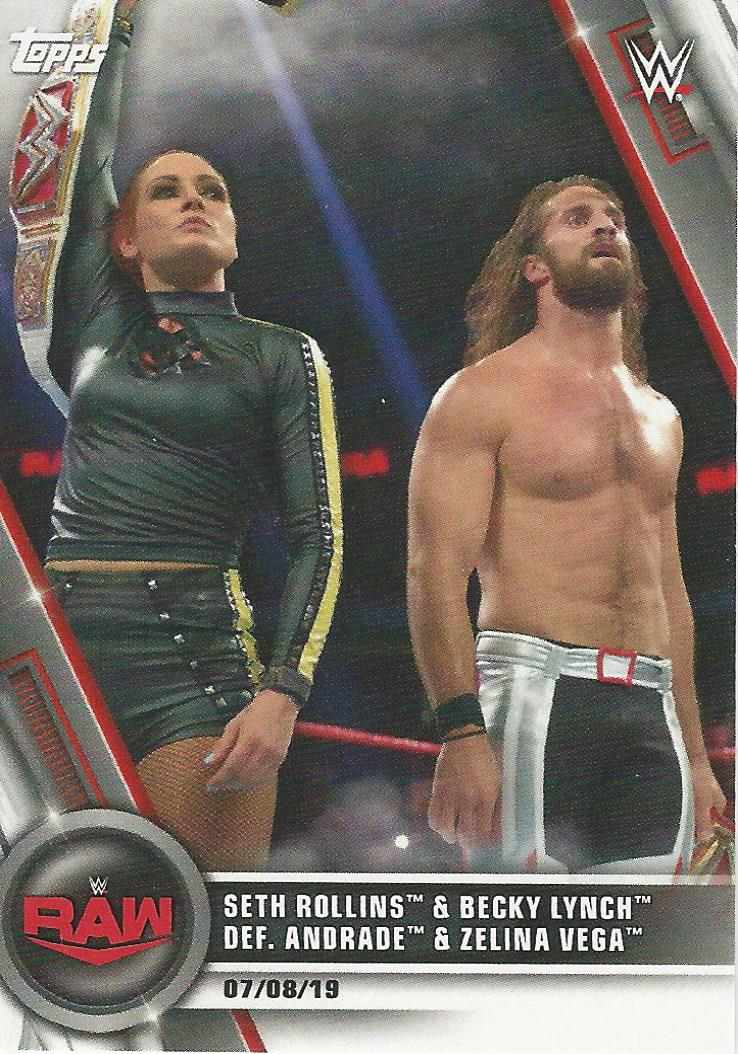 WWE Topps Women Division 2020 Trading Cards Becky Lynch and Seth Rollins No.45