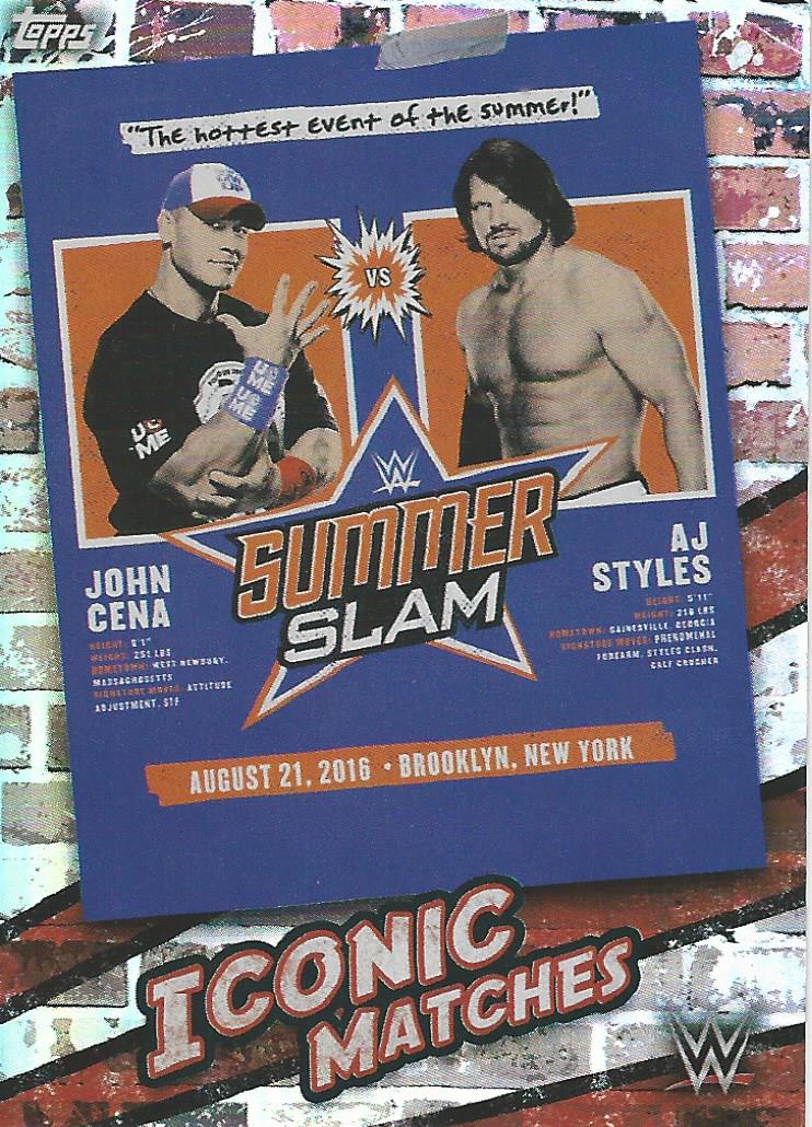 Topps WWE Superstars 2021 Trading Cards AJ Styles vs John Cena MA11