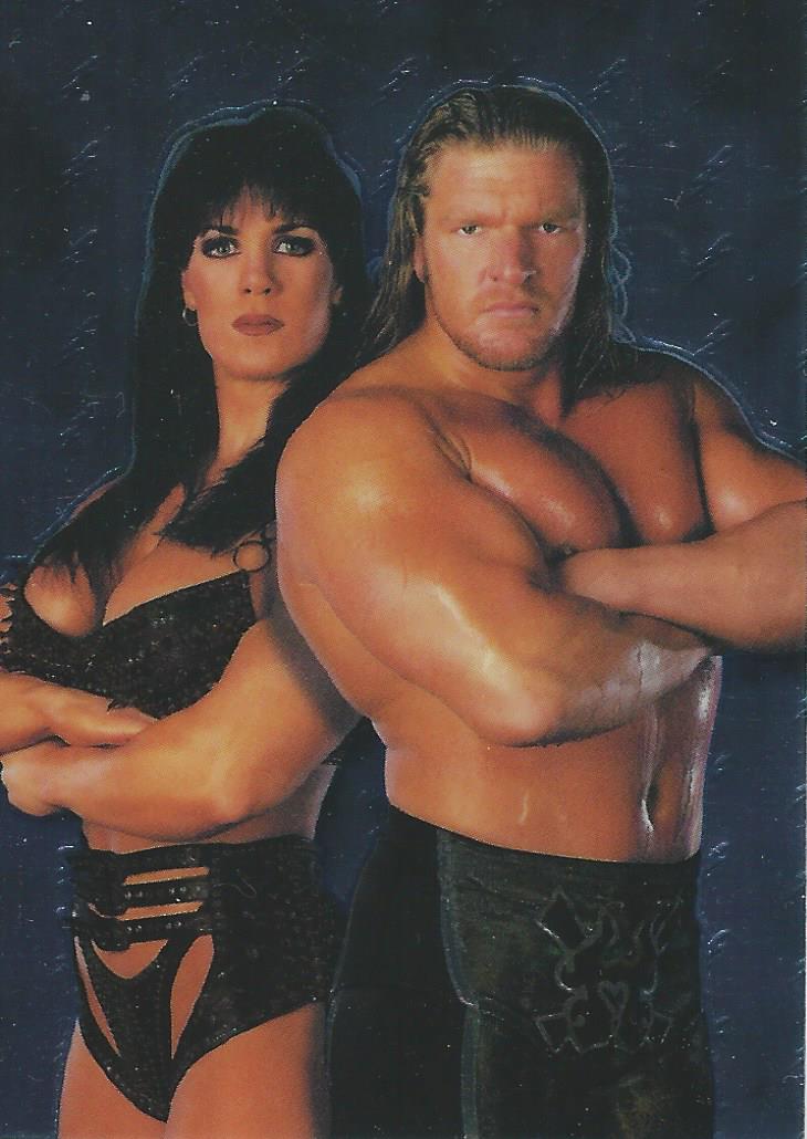 WWF Smackdown Chrome 1999 Trading Card Triple H and Chyna No.47