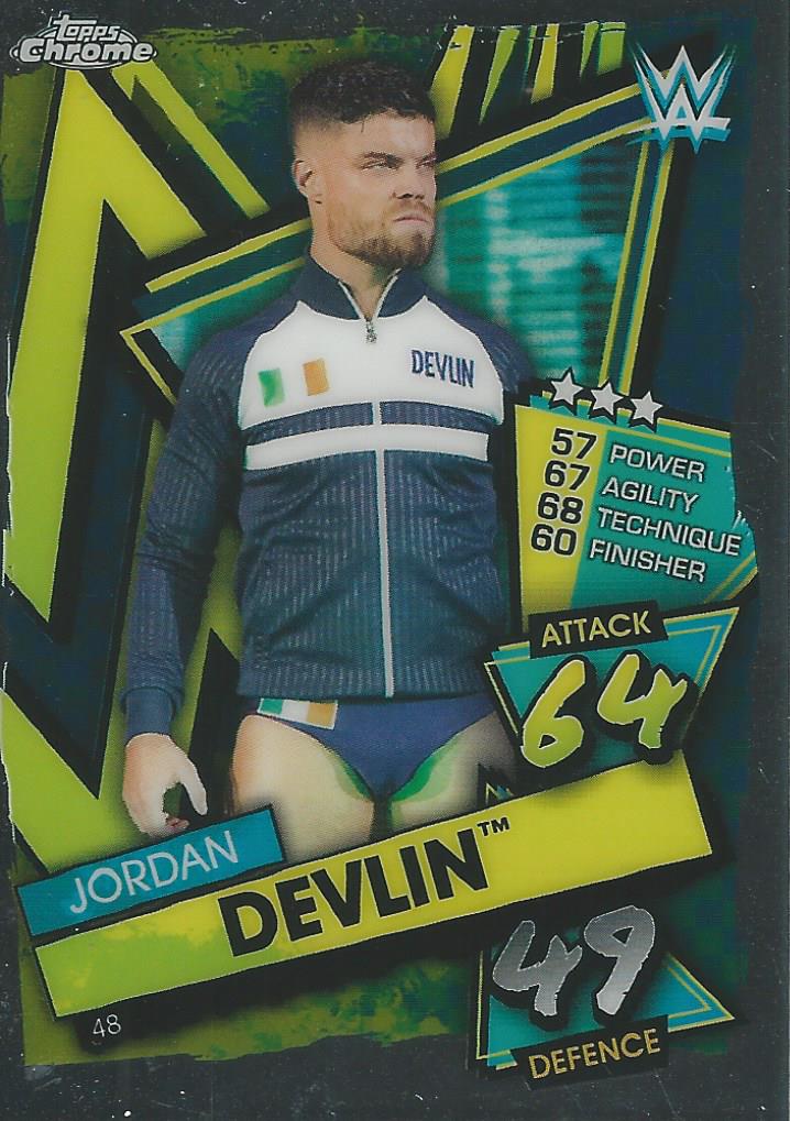 WWE Topps Slam Attax Chrome 2021 Trading Cards Jordan Devlin No.48