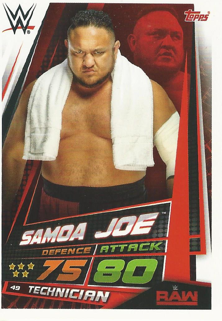 WWE Topps Slam Attax Universe 2019 Trading Card Samoa Joe No.49