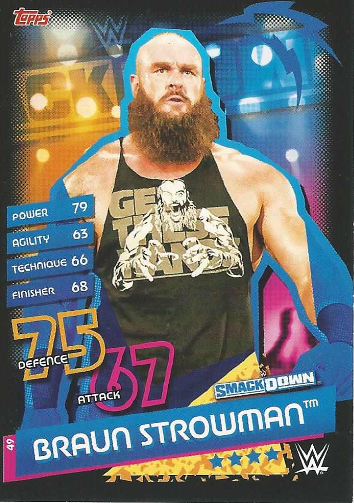 WWE Topps Slam Attax Reloaded 2020 Trading Card Braun Strowman No.49