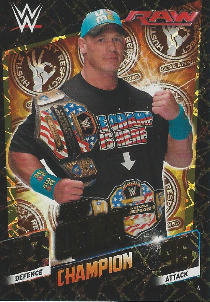 WWE Topps Slam Attax 2015 Then Now Forever Trading Card John Cena Champion No.4