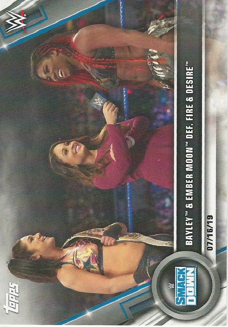 WWE Topps Women Division 2020 Trading Cards Ember Moon and Bayley No.50