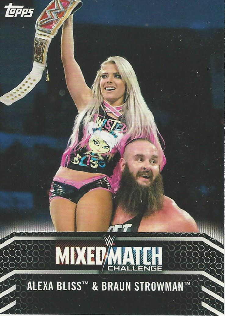 WWE Topps Women Division 2018 Trading Cards Alexa Bliss and Braun Strowman MM-1