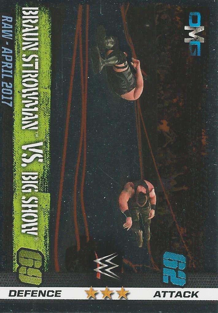 WWE Topps Slam Attax 10th Edition Trading Card 2017 Strowman vs Big Show No.52