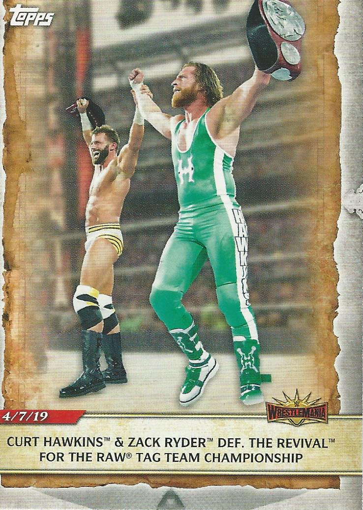 WWE Topps Road to Wrestlemania 2020 Trading Cards Zack Ryder and Curt Hawkins No.52