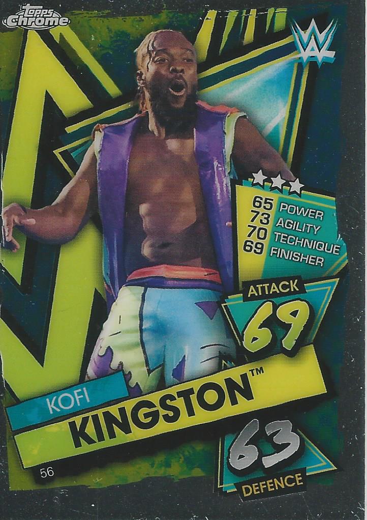 WWE Topps Slam Attax Chrome 2021 Trading Cards Kofi Kingston No.56