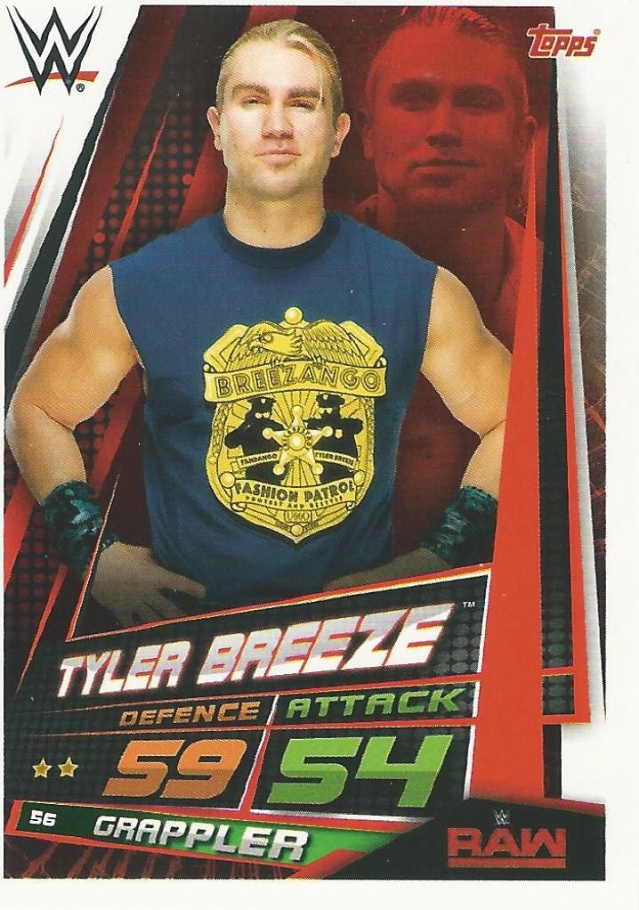 WWE Topps Slam Attax Universe 2019 Trading Card Tyler Breeze No.56