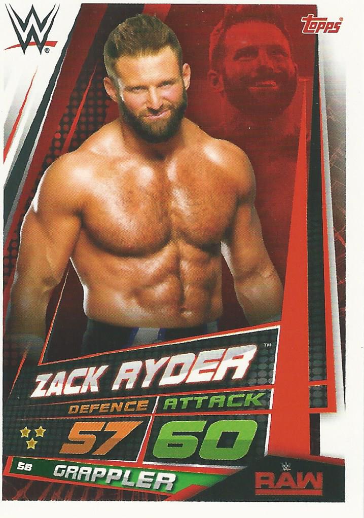 WWE Topps Slam Attax Universe 2019 Trading Card Zack Ryder No.58