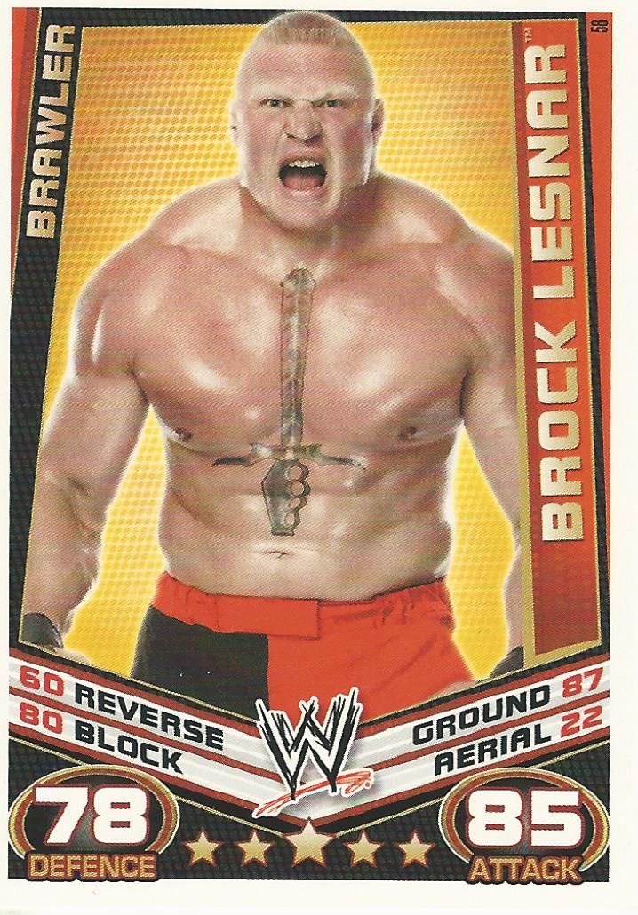 WWE Topps Slam Attax Rebellion 2012 Trading Card Brock Lesnar No.58