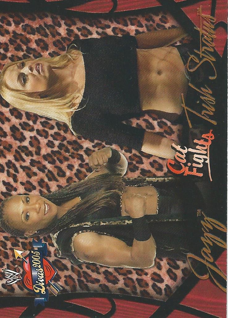 WWE Fleer Divas 2005 Trading Card Trish Stratus vs Jazz No.59